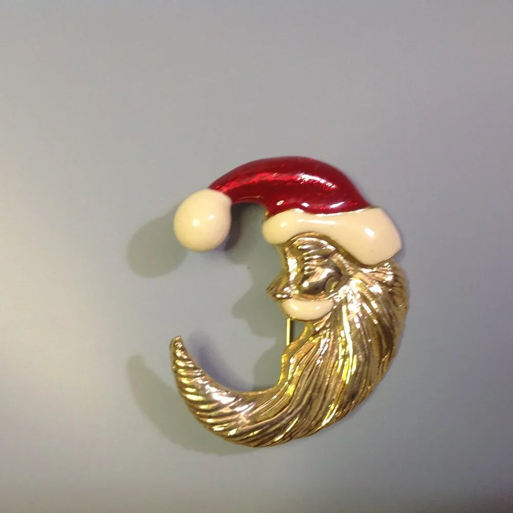 Christmas Brooch Santa Claus in the Crescent Moon Accessories Associates, Inc.